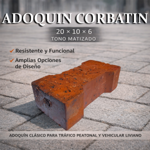 Adoquin Corbatin 20 x 10 x 6 (cms)